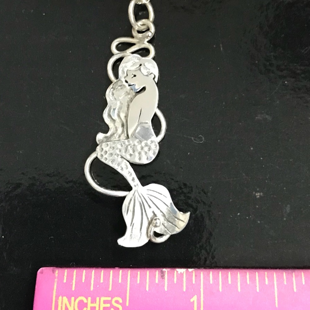 Sterling silver mermaid necklace on 18” chain